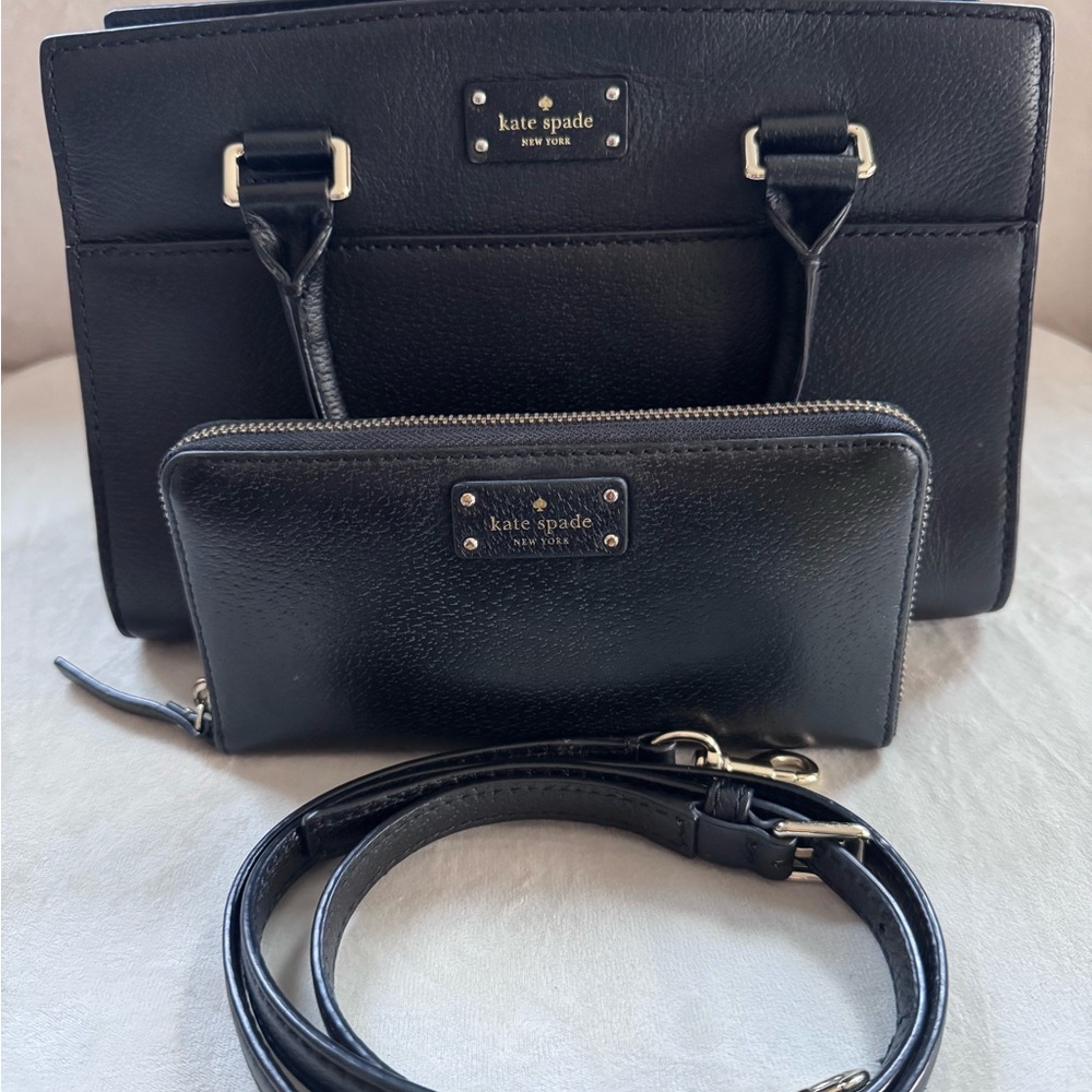 Kate Spade Black Crossbody Bag and Wallet Set